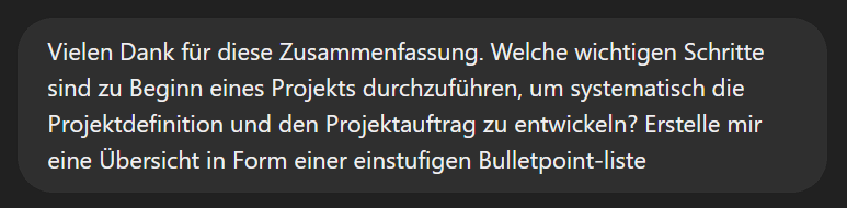 Das weitere Projektvorgehen definieren