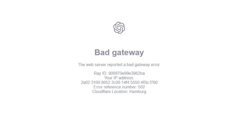 Bad Gateway Chatgpt